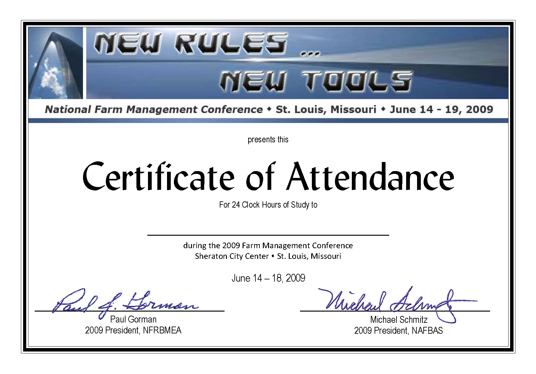 Image of Attendance Certificate